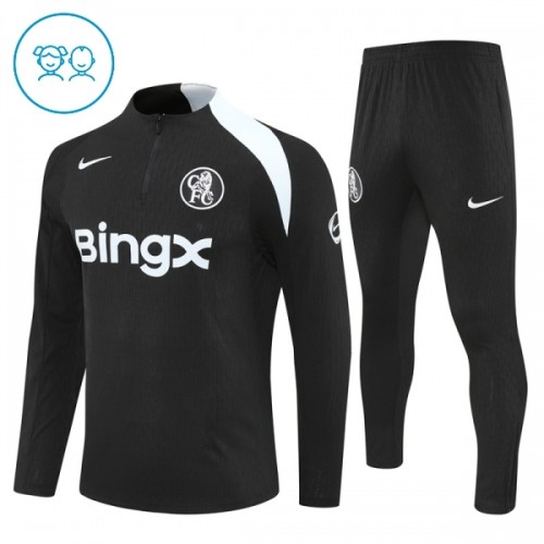 Chelsea Quarter Zip Training Huppari 2025-26 Musta - Lasten Chelsea Quarter Zip Training Huppari 2025-26 Musta - Lasten