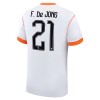 Alankomaat F. De Jong 21 Pelipaita Vieras MM-Kisat 2026