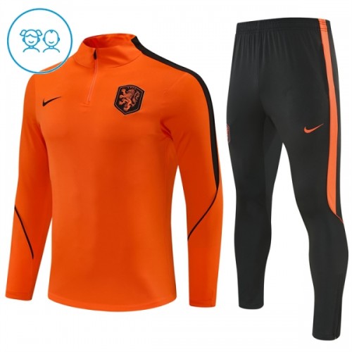 Alankomaat Quarter Zip Training Huppari 2026-27 Oranssi - Lasten Alankomaat Quarter Zip Training Huppari 2026-27 Oranssi - Lasten