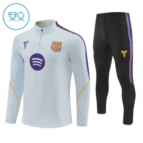 Barcelona Quarter Zip Training Huppari 2026-27 Valkoinen - Lasten Barcelona Quarter Zip Training Huppari 2026-27 Valkoinen - Lasten