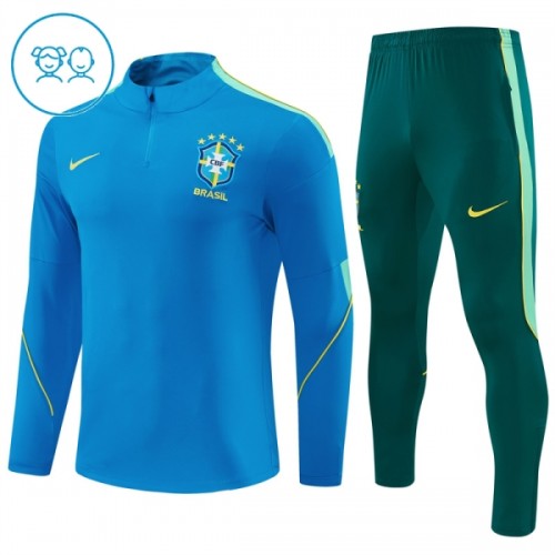 Brasilia Quarter Zip Training Huppari 2026-27 Sininen - Lasten Brasilia Quarter Zip Training Huppari 2026-27 Sininen - Lasten