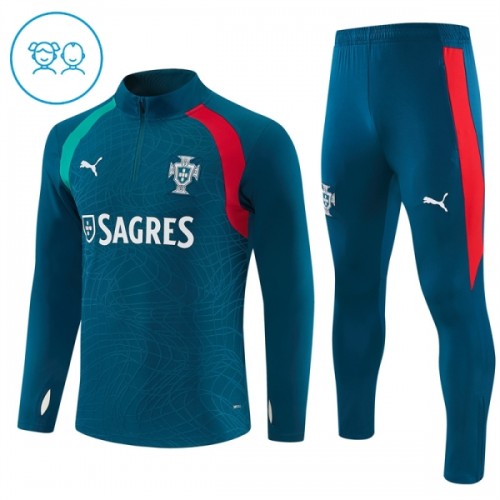 Portugali Quarter Zip Training Huppari 2026-27 Sininen - Lasten Portugali Quarter Zip Training Huppari 2026-27 Sininen - Lasten