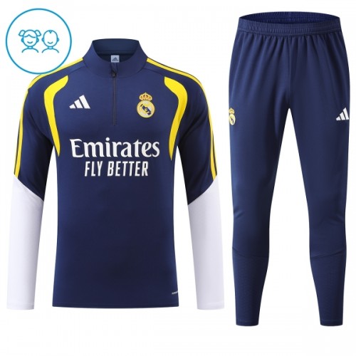 Real Madrid Quarter Zip Training Huppari 2026-27 Sininen - Lasten Real Madrid Quarter Zip Training Huppari 2026-27 Sininen - Lasten