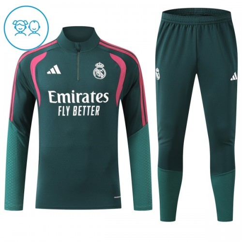 Real Madrid Quarter Zip Training Huppari 2026-27 Vihreä - Lasten Real Madrid Quarter Zip Training Huppari 2026-27 Vihreä - Lasten