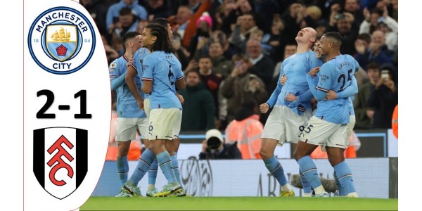 Manchester City voitti Fulhamin lukemin 2-1 ja on väliaikaisesti Premier ligue kärjessä