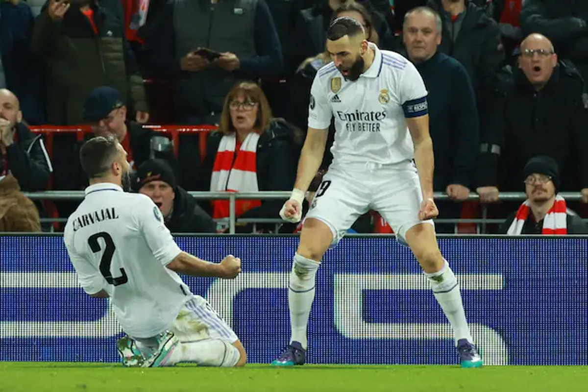 Mestarien liiga: Liverpool 2-5 Real Madrid, Benzema ja Vinícius tekivät kumpikin 2 maalia